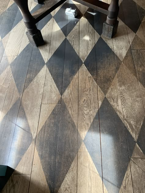 Checkerboard Wood Floor, Harlequin Floors, Vintage Wood Floor, Checkered Floor, Painted Wood Floors, Checkerboard Floor, Painted Floor, Stenciled Floor, Wooden Floor