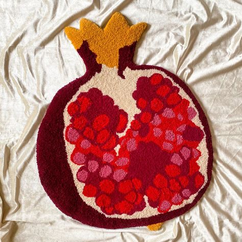 Tomato Fruit, Punch Needle Patterns, Notes Gift, Rug Inspiration, Punch Needle Embroidery, Needle Punch, Carpet Decoration, Rag Rug, Hand Tufted Rugs