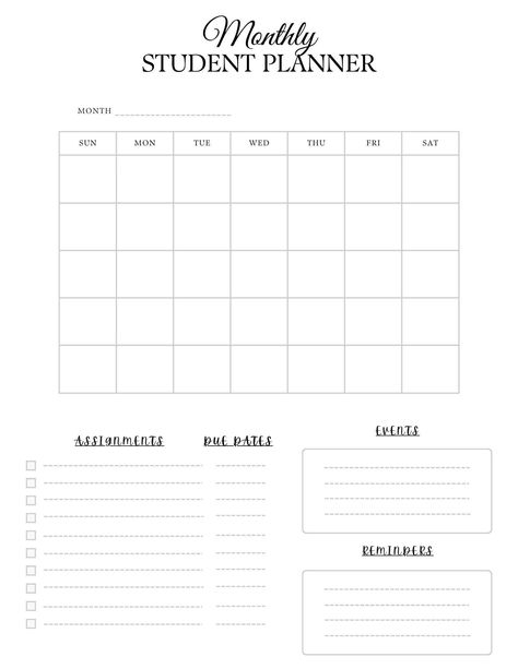 Monthly Planner, Monthly Student Planner, TimeTable Organizer, Monthly Schedule, Instant Download, minihappyplanner #bookplanner. Assignment Calendar, College Ipad, Homeschool Student Planner, Student Daily Planner, Planner For Students, Planner Monthly Layout, Student Weekly Planner, Assignment Planner, Monthly Schedule