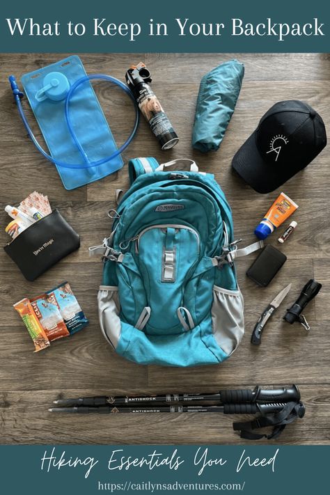 Complete list of Hiking Essentials for a Day Hike Yellowstone Hiking Gear, Hiking Essentials Daypack, Short Hike Essentials, Day Hiking Essentials, Hiking Must Haves Women, Day Packs For Hiking, Backpacking Essentials For Women, Adventure Bag Essentials, Day Hiking Backpack Essentials