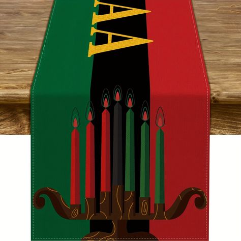 Faster shipping. Better service Kwanzaa Table, Holiday Dining Table, Winter Holiday Decorations, Happy Kwanzaa, Halloween Table Decorations, African Heritage, Holiday Dining, Holiday Kitchen, Christmas Table Runner