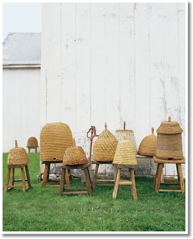 Bee Skeps, Martha Stewart Home, Bee House, Bee Skep, I Love Bees, Bee Hives, Antique Aesthetic, Birds And The Bees, Bee Keeper