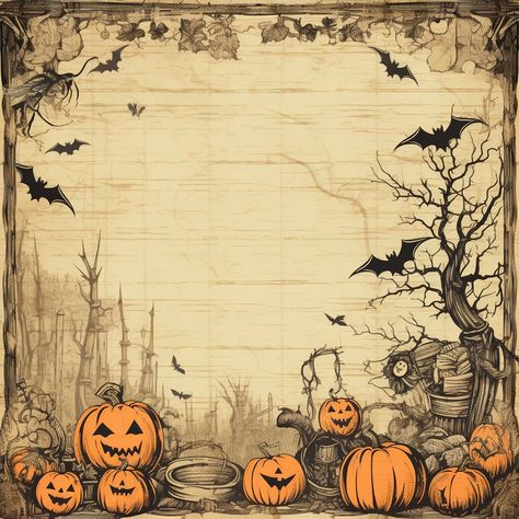 11 GREAT Vintage Halloween 12x12 pages for your crafting needs. Paisley Coloring Pages, Fb Background, Vintage Halloween Printables, Halloween Template, Halloween Fest, Collage Pictures, Steampunk Halloween, Halloween Templates, Retro Surf