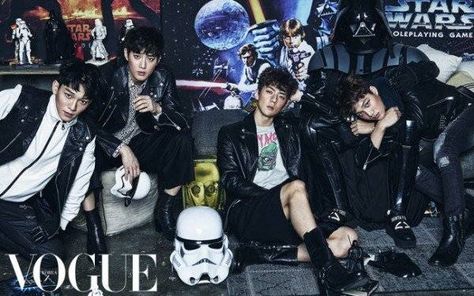 EXO take part in 'Star Wars' themed photoshoot for 'Vogue' | allkpop.com Exo Lightsaber, Exo Show, Exo Chen, Kim Jongdae, Lu Han, Exo Members, Exo Kai, Vogue Korea, Do Kyungsoo