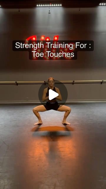 The Vibe on Instagram: "Strength Training For Toe Touches When you’re working toward a powerful toe touch you have to consider the height, power and hip rotation. Here are some exercises to help you do that: 👉 4 Sumo Squats 👉 4 Sumo Squat Jumps 👉 4 Battements on the right and left (presenting the hamstring forward 👉 30 seconds Glute Bridge 👉 20 Butterfly Knee Pulses 🔁 Repeat Two Times Add to your next warm up and watch your toe touches “pop” at the top." How To Get A Higher Toe Touch, Toe Touch Stretches, How To Do A Toe Touch, Toe Touches Workout, Dance Flexibility, Dance Flexibility Stretches, Flexibility Stretches, Squat Jumps, Toe Touches