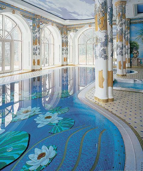 Beautiful pool design Indoor Swimming Pool Design, Piscina Interior, Indoor Pools, Indoor Swimming Pool, Luxury Pools, Mosaic Pool, Dream Pools, Beautiful Pools, Indoor Swimming