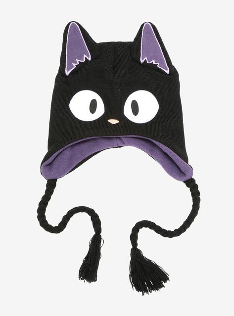 Transform into the adorable Jiji with this cosplay style beanie from Kiki's Delivery Service . The knit design features embroidered details with attached ears & hair and braided tassels. One size fits most 100% acrylic Imported Jiji Kiki, Studio Ghibli Kiki's Delivery Service, Ghibli Kiki's Delivery Service, Cosplay Style, Braided Tassels, Style Beanie, Cat Beanie, Kiki Delivery, Latest Anime