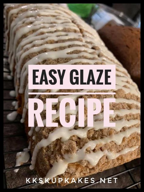 Glaze For Banana Cake, Glaze For Blueberry Bread, Banana Glaze Recipes, Banana Bread Glaze Recipes, Glaze Icing For Banana Bread, Glaze For Banana Nut Bread, Banana Bread Frosting Easy, Pumpkin Bread Glaze Recipe, Banana Bread Glaze Easy