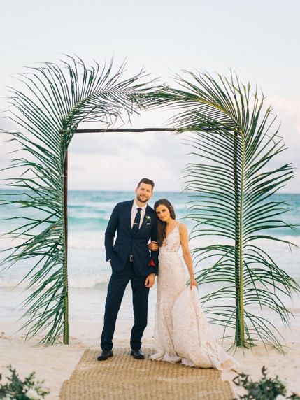 Dream ceremony arch Beach Wedding Ceremony Arch, Beach Wedding Arch, Tropical Wedding Decor, Weddings Beach, Tulum Wedding, Wedding Ceremony Arch, Wedding Altars, Wedding Ceremony Backdrop, Wedding Beach Ceremony