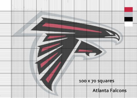 Atlanta Falcons NFL logo cross stitch pattern Falcon Logo, Swedish Weaving, Nfl Logo, Kill People, Blanket Patterns, Crochet Stuff, Logo Pattern, Atlanta Falcons, Cross Stitching