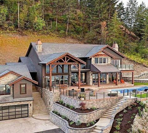 Gorgeous Dream House Ideas, Casas Coloniales, Log Cabin Homes, Luxury Homes Dream Houses, Dream House Exterior, House Goals, Dream House Plans, Cabin Homes, Style At Home