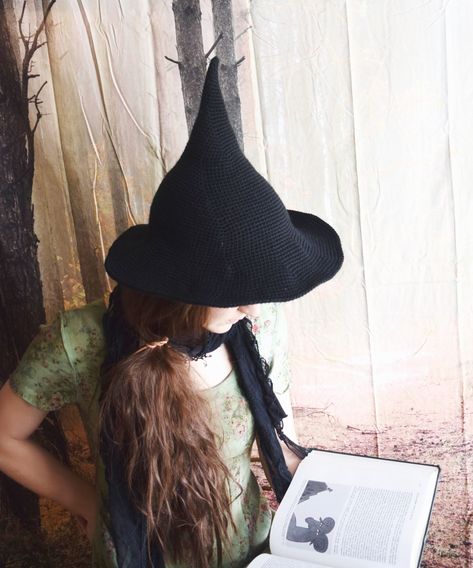 Witch Hat Pattern | Morale Fiber Witch Hat Crochet Pattern, Witch Hat Crochet, Witch Hat Pattern, Teddy Bear Onesie, Hat Patterns Free, Hat Crochet Pattern, Hedge Witch, Witches Hat, Halloween Crochet Patterns