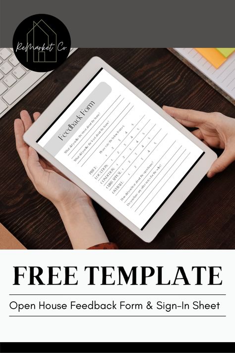 Get Access to our Free open-house feedback form & sign-in sheet template now! Open House Feedback Form, Open House Checklist For Sellers, Open House Survey Real Estate, Open House Feedback Form Real Estate, Open House Sign In Sheet, Open House Flyers Real Estate, Sign In Sheet Template, Realtor Signs, Open House Signs