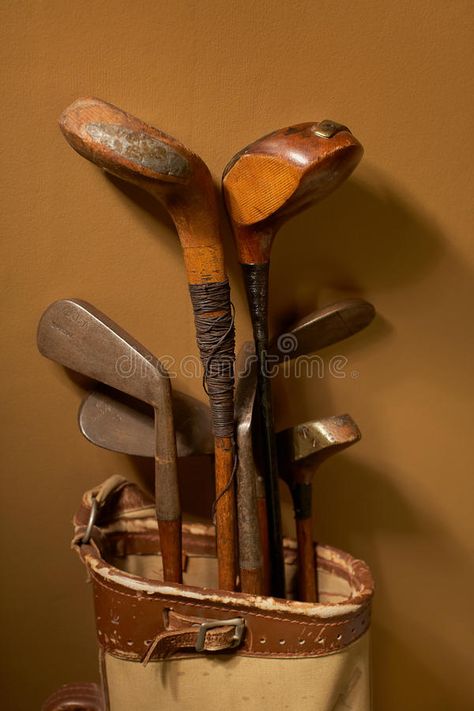 Old vintage golf clubs. Set of old vintage golf clubs in bag , #affiliate, #golf, #vintage, #clubs, #bag, #Set #ad Antique Golf Club Display, Vintage Golf Club Display, Vintage Golf Aesthetic, Vintage Sports Aesthetic, Vintage Golf Bag, Hickory Golf, Golf Aesthetic, Vintage Golf Clubs, Jack King