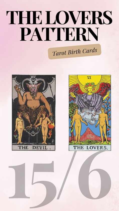 Tarot birth card meaning for those with the Lover and Devil cards. Tarot Birth Card, Life's Purpose, Birth Card, Hidden Talents, Inner Conflict, The Lovers Tarot, Tarot Meanings, Birth Cards, Know Yourself