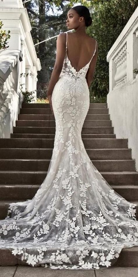 33 Mermaid Wedding Dresses For Wedding Party ★ Mermaid wedding dresses are the best way to emphasize your body and look sexy. Check out the gallery and you will find the most beautiful wedding gowns ever! ★ #weddingdresses Best Wedding Dresses Tight, Wedding Dress Enzoani, Open Back Rustic Wedding Dress, Backless Fishtail Wedding Dress, Enzoani Blue Wedding Dress, Sheer Lace Mermaid Wedding Dress, Wedding Dresses Fishtail Mermaids, Blue By Enzoani Wedding Dress, Wedding Dresses Lace Tight