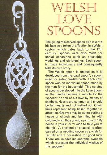 Welsh Love Spoon-we visited where they make the Love Spoons. The history behind this was very interesting, have a very pretty spoon hanging on my wall from our trip. Wales Culture, Welsh Culture, Welsh Heritage, Welsh Ancestry, Learn Welsh, Celtic Jewellery, Welsh Love Spoons, Welsh Language, Love Spoons