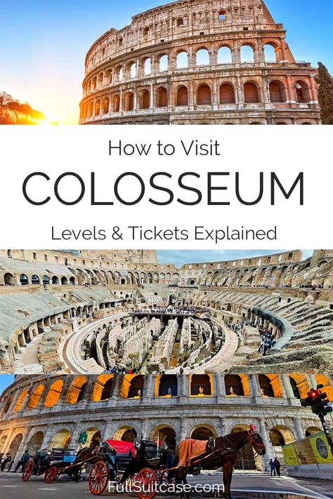 How to Visit Colosseum (Rome): Tickets, Tours & Levels Explained Best Colosseum Tour, Rome Tourist Attractions, Colessium Rome, Rome Collesium, Colloseum Italy, Colleseum Rome, Rome Colloseum, Rome Coliseum, Rome Tourist