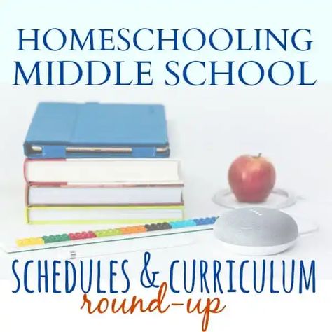 Homeschooling Middle School | Schedules & Curriculum Round-Up Homeschool For Middle Schoolers, Homeschooling Middle School, Middle School Schedule, Online Homeschool Curriculum, Middle School Curriculum, Middle School Boys, Homeschool Middle School, Free Homeschool Resources, Homeschool Routine