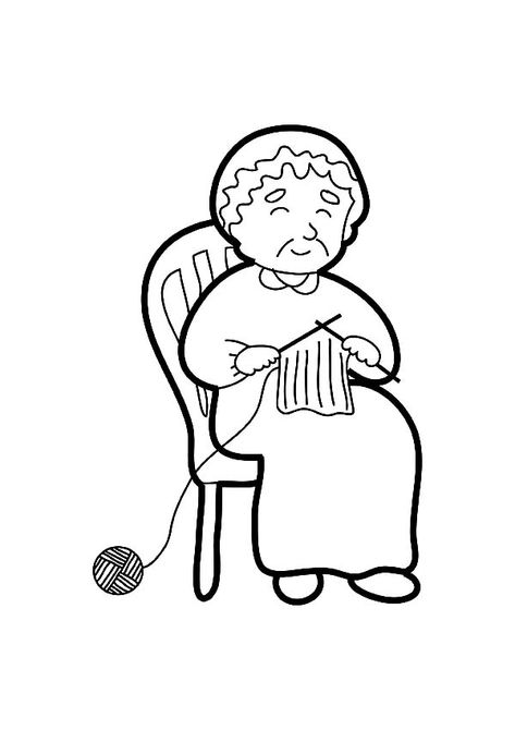 Grandmother Knitting Coloring Pages : Color Luna Grandmother Tattoo, Diy Spa Gifts, Family Coloring, Cartoon Drawing, Mark Making, Clueless, Coloring Pictures, Drawing For Kids, Printable Coloring