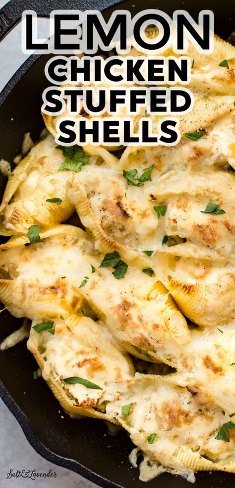 Jumbo Shell Recipes, Pasta Shells Recipe, Chicken Stuffed Shells, Shell Pasta Recipes, Jumbo Pasta Shells, Shells Recipe, Chicken Baked, Pasta Shells, Chicken Stuffed