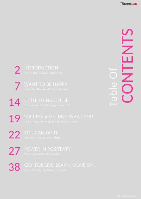 Table Of Content Page Design, Table Of Contents Ideas, Table Of Contents Example, Contents Ideas, Contents Page Design, Table Of Contents Design, Table Of Contents Template, What A Wonderful Life, Contents Page