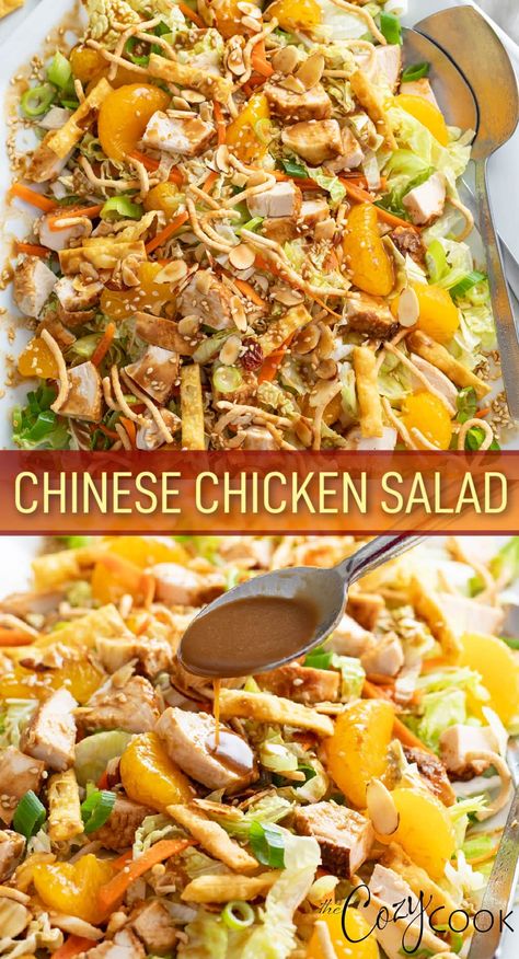 Chicken Recipes Mexican, Asian Chicken Salad Recipe, Cabbage Chicken, Asian Chicken Salads, Chinese Chicken Salad, Fresh Salad Recipes, Chinese Chicken, Best Salad Recipes, Salad Recipes For Dinner