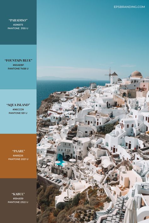 This color palette is inspired by the beautiful Greece and dream of traveling there one day. #colors #brandcolors #colorpalette #moodboard #greece #branding #design Website Color Palette, Abstract Mountain, Diy Branding, Luxury Branding Design, Learning Graphic Design, Mood Board Inspiration, Branding Marketing, Color Palette Design, Small Business Branding