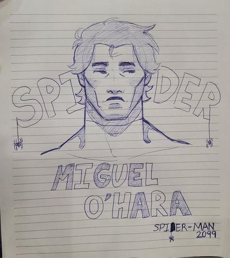 Miguel Ohara Aesthetic, Miguel Ohara Drawing, Dark Garfield, Miguel Drawing, Spiderman Sketches, Easy Drawing Step By Step, Miguel Ohara, Spiderman Gifts, Miles Spiderman