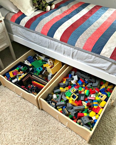 Under Bed Storage Ideas, Bed Storage Ideas, Storage Under Bed, Lego Storage Solutions, Storage Solutions For Small Spaces, Massive Closet, Rolling Drawers, Under Bed Storage Containers, Mindset Shift