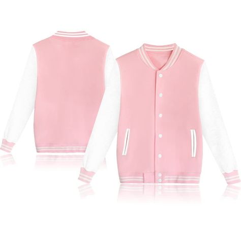 Pink Crop Jacket, Baseball Jacket Women, Autumn Jacket Women, College Hoodies, Men Sweatshirt, College Sports, Winter Jackets Women, Baseball Jacket, Fall Jackets