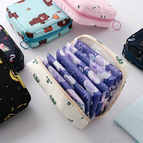 Tampon Storage, Rangement Makeup, Padded Pouch, Cosmetic Bag Organization, Produk Apple, Pad Bag, Sanitary Napkin, Sac Lunch, Travel Bag Organization