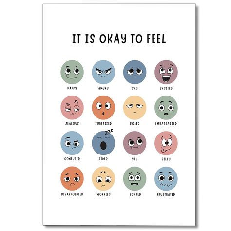 Mental Health Classroom, Health Classroom, Classroom Must Haves, Classroom Essentials, Calming Corner, Emotion Chart, Playroom Classroom, Feelings Chart, It Is Okay