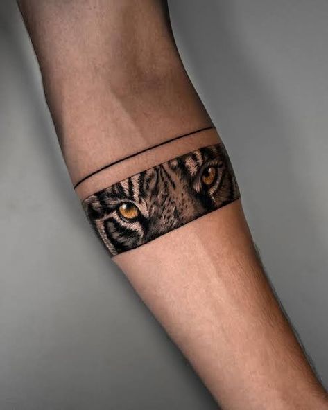 Tiger Band Tattoo, Tiger Arm Band Tattoo, Wolf Arm Band Tattoo, Leopard Tattoo For Men, Tiger Stripe Tattoo Arm, All Disney Princesses, Armband Tattoo, American Tattoos, Cool Small Tattoos