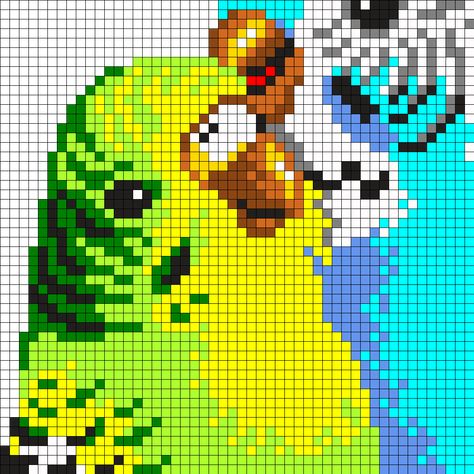 Budgie Pixel Art, Pixel Art Animals, Crochet C2c Pattern, Kandi Cuffs, Crochet Pillow Cover, Pony Bead Patterns, Wheel Art, Pattern Maker, Pixel Crochet