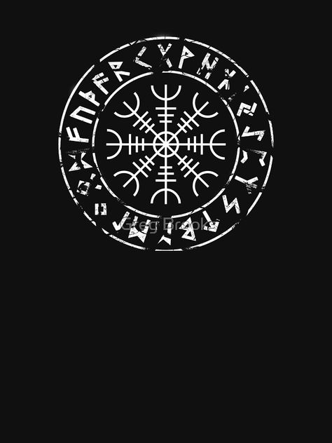 "The Helm of Awe" T-shirt by absynth #Aff , #Ad, #Awe, #Helm, #absynth, #shirt Helm Tattoo, The Helm Of Awe, Saturn Tattoo, Helm Of Awe, Norse Pagan, Old Norse, Norse Mythology, Compass Tattoo, Vikings