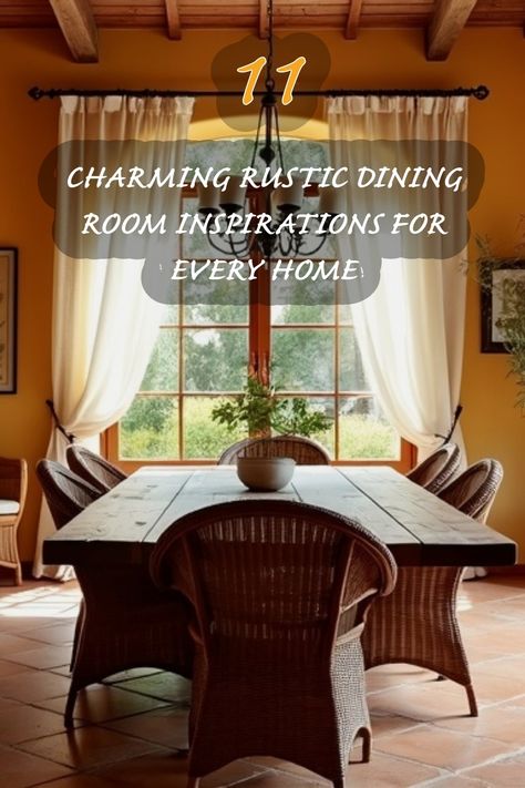 I absolutely adore this rustic dining room setup! The warm, earthy tones, combined with the natural textures of the wooden table and wicker chairs, create such an inviting atmosphere. The large windows let in an abundance of natural light, making it the perfect place for family gatherings or intimate dinners. If you’re looking to bring a touch of charm to your dining space, this inspiration is a must-see! Dining Room Window Decor, Sunroom Dining Room Ideas, Rustic Dining Room Ideas, Room Window Decor, Sunroom Dining Room, Cottage Dining Room, Sunroom Dining, Dining Room Window, Cottage Dining Rooms