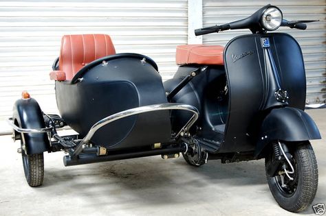 Vespa Sidecar, Vespa Vbb, Sidecar Motorcycle, Vespa Vintage Italy, Scooters Vespa, Custom Vespa, Vintage Moped, Classic Vespa, Retro Scooter