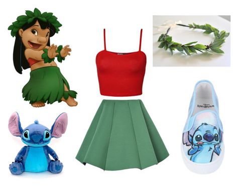 "lilo and stitch costume" by smilee0625 on Polyvore featuring arte Lilo And Stitch Costume, Stitch Halloween Costume, Disney Princess Inspired Outfits, Disney Character Outfits, Disney Bound Outfits Casual, Stitch Costume, Disney Trip Outfits, Princess Inspired Outfits, Lilo Und Stitch