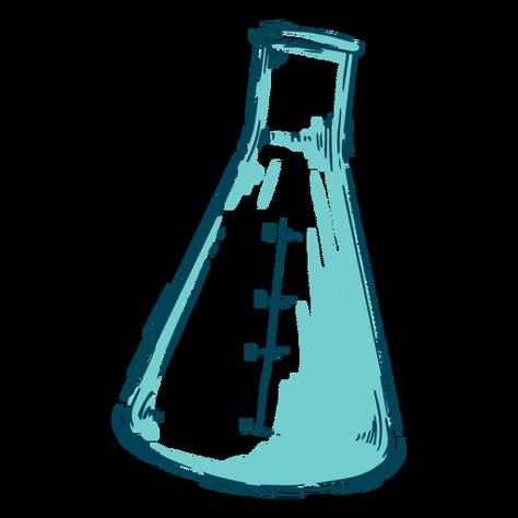 An Erlenmeyer flask for scientific work PNG Design Scientific Drawing Chemistry, Beaker Drawing Chemistry, Erlenmeyer Flask Drawing, Experiment Aesthetic, Flask Drawing, Science Flask, Chemistry Drawing, Doodle Tattoos, Sequence Design