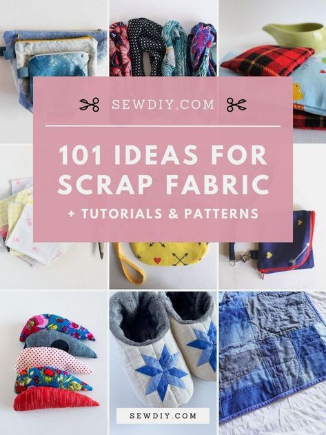 101 easy scrap fabric projects. Looking for ways to use your fabric scraps? We’re sharing 101 fun and easy things to sew with your scrap fabrics! From scrap quilts to small sewing projects and DIY fashion, this is THE comprehensive list for scrap fabric ideas, along with sewing patterns and tutorials. Click through for the full list! Crafts Using Scrap Fabric, Spare Fabric Crafts, Easy Fun Sewing Projects, What To Do With Leftover Fabric, Crafts To Make With Fabric, Ripstop Fabric Projects, Things To Do With Fabric Scraps, Fabric Projects To Sell, Scrappy Fabric Projects