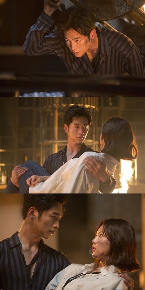 Sparks fly between Seo Kang Joon and Gong Seung Yeon in Are You Human Too? Kang Song, Kdrama Posters, Kdrama Boys, Seo Kangjoon, Burning Building, Gong Seung Yeon, Asian Things, Seo Kang Jun, Kang Jun