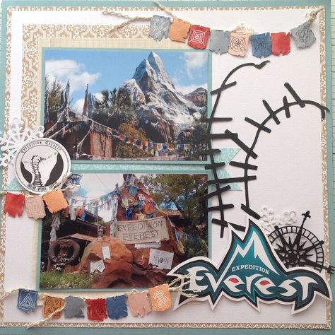 Animal Kingdom Scrapbook Pages, Animal Kingdom Scrapbook Layouts, Epcot Scrapbook Layouts, Disney World Scrapbook, Scrapbooks Ideas, Expedition Everest, Fall Scrapbook Layouts, Ctmh Layouts, Scrapbook Disney