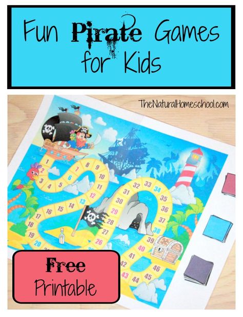 Fun Pirate Games for Kids | Free printable board game and cards. Cute kids activity for Talk Like a Pirate Day! Pirate Games For Kids, Printable Board Game, Pirate Activities, Printable Games For Kids, Printable Board Games, Free Games For Kids, Pirate Games, Pirate Day, Printable Puzzles