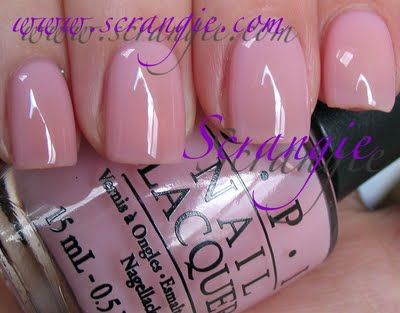 In The Spotlight Pink. A soft, squishy-looking milky pink jelly. This pink is mostly neutral in the bottle, but it does border on warmer/peachy-toned against my skin Opi Nail Polish Colors, Soft Pink Nails, Opi Nail Colors, Nail Designs Pictures, Fun Nail Colors, Nail Colours, Pink Nail Polish, Pink Nail, Hot Nails