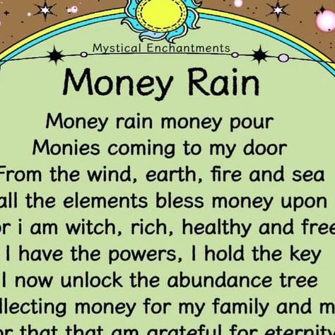 Leza Angeline Labrador on Instagram: "By Mystical Enchantments #money #rain #ritual #spell #witchcraft #witch #witches" Spells For Rain, Rain Rituals Witchcraft, Witch Spell For Money, Rain Spells Witchcraft, Rain Ritual, Rain Spell, Money Rain, Spell Witchcraft, Money Spells Magic