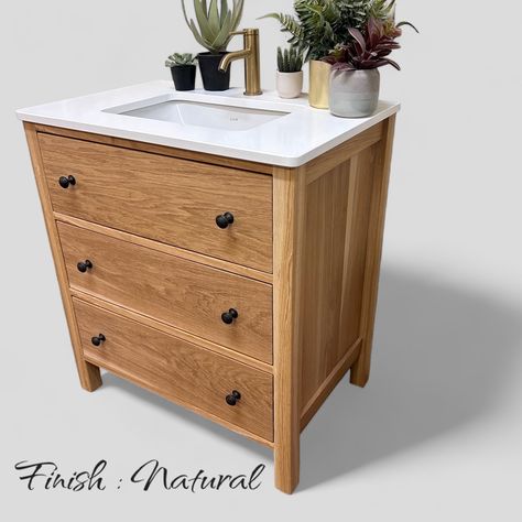 Oak Bathroom Furniture, Oak Vanity Unit, Oak Vanity, Oak Bathroom Vanity, Oak Bathroom, 3 Drawer Chest, Reclaimed Oak, Drawer Box, Vanity Unit