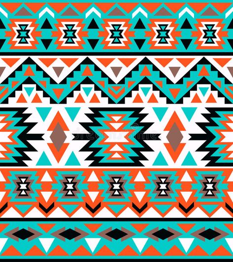 Seamless colorful navajo pattern stock illustration Aztec Pattern Wallpaper, American Wallpaper, Aztec Wallpaper, Navajo Art, Navajo Pattern, Native American Patterns, Tooling Patterns, American Quilt, Textile Pattern Design