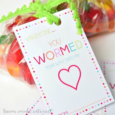 Worm Valentine, Gummy Worm Valentine, Gummy Worm, Valentine Party Favors, Valentine Party, Printable Valentine, Gummy Worms, Valentine Projects, Valentines Printables Free