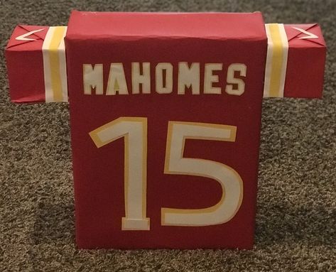 Kansas City Chiefs, Patrick Mahomes valentines box Mahomes Valentines, Valentines Card Holder, Diy Valentines Box, Valentine Boxes For School, Baseball Valentine, Valintines Day, Kids Valentine Boxes, School Holiday Party, Valentine Card Box